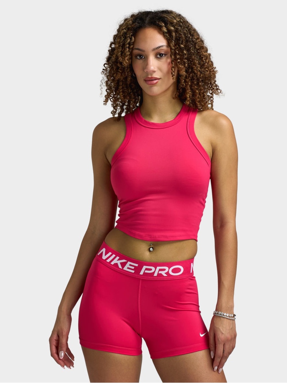 Nike One Women's Dri-FIT Cropped Tank Top / Rush Pink